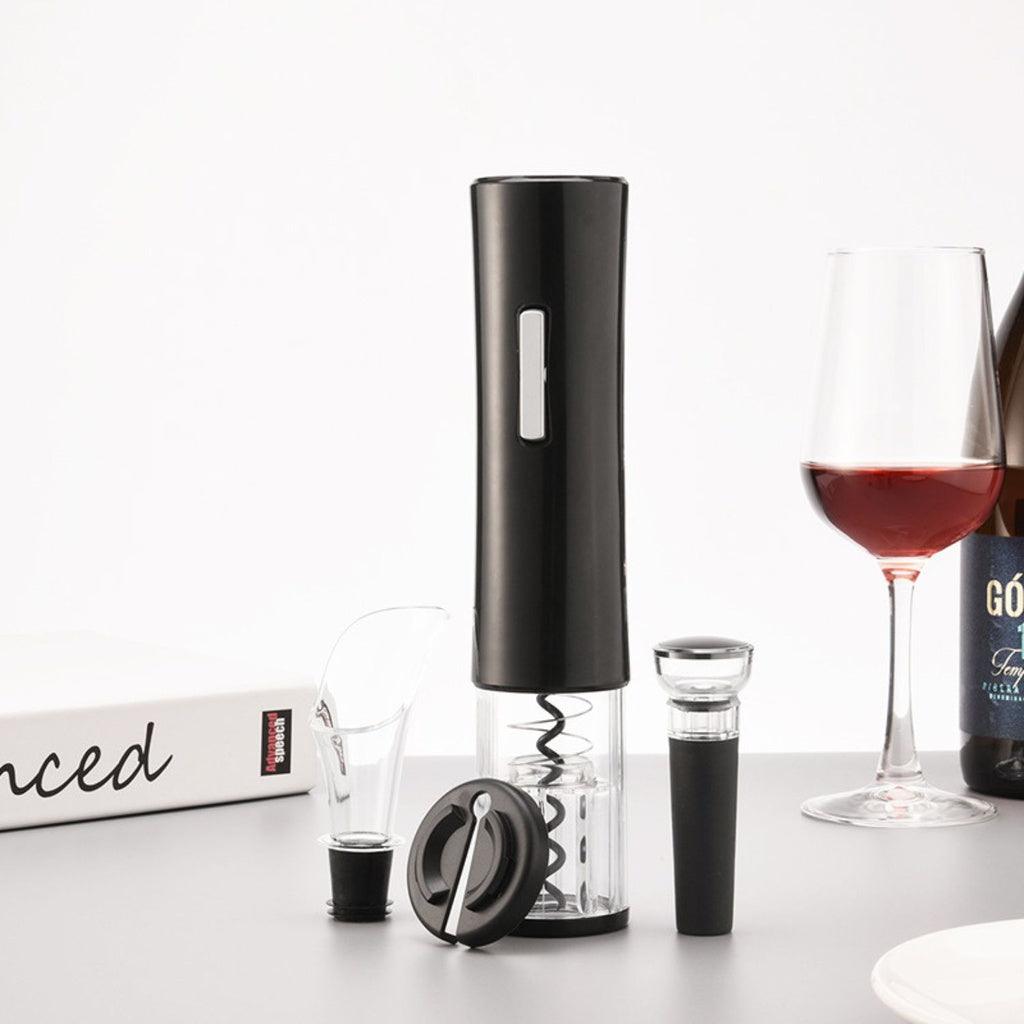 4-in-1 Electric Wine Bottle Opener Battery Operated (Black)