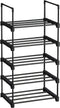 5 Tier Metal Shoe Rack for 10 Pairs of Shoes Black