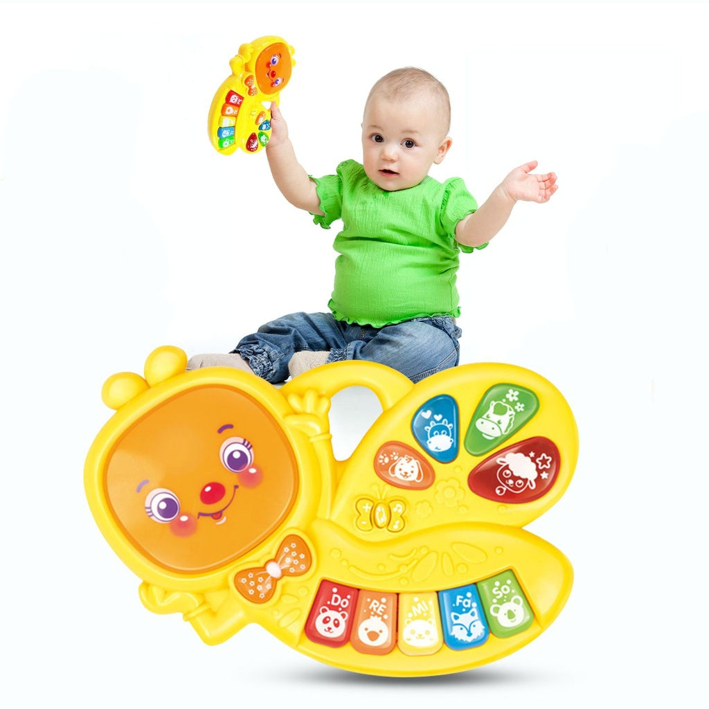 Kids Piano Keyboard Music Toys with Bee Shape Design (Yellow)