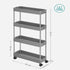 4-Tier Storage Cart on Wheels Gray