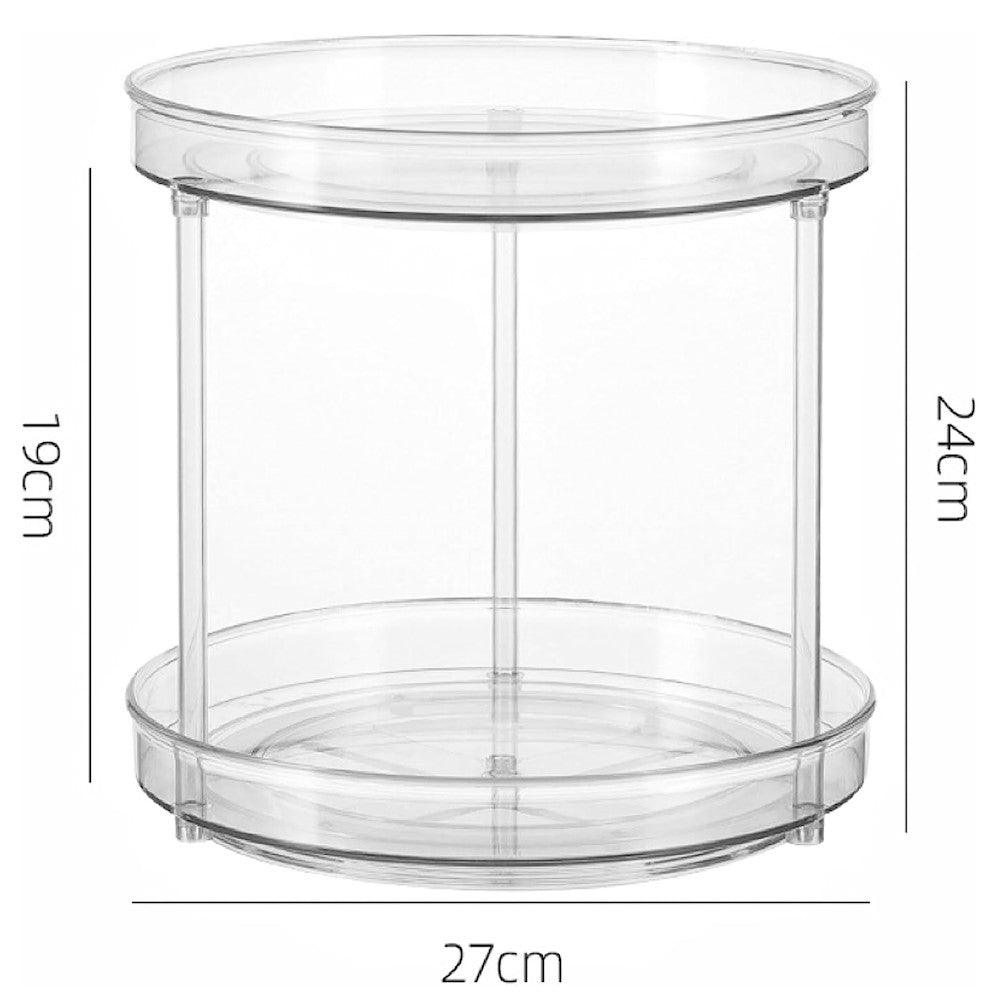 2 Tier Turntable Cabinet Organizer (Transparent)