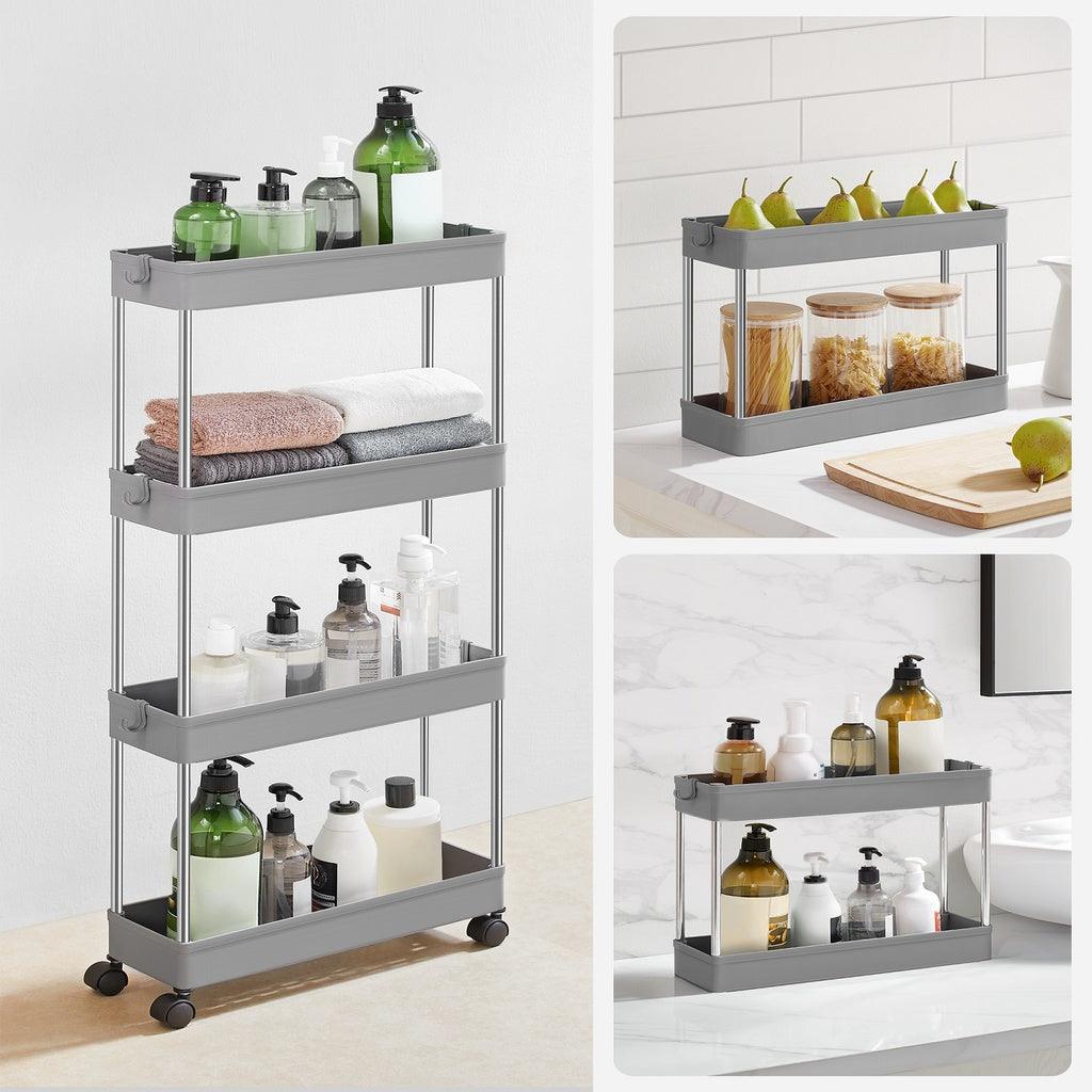 4-Tier Storage Cart on Wheels Gray