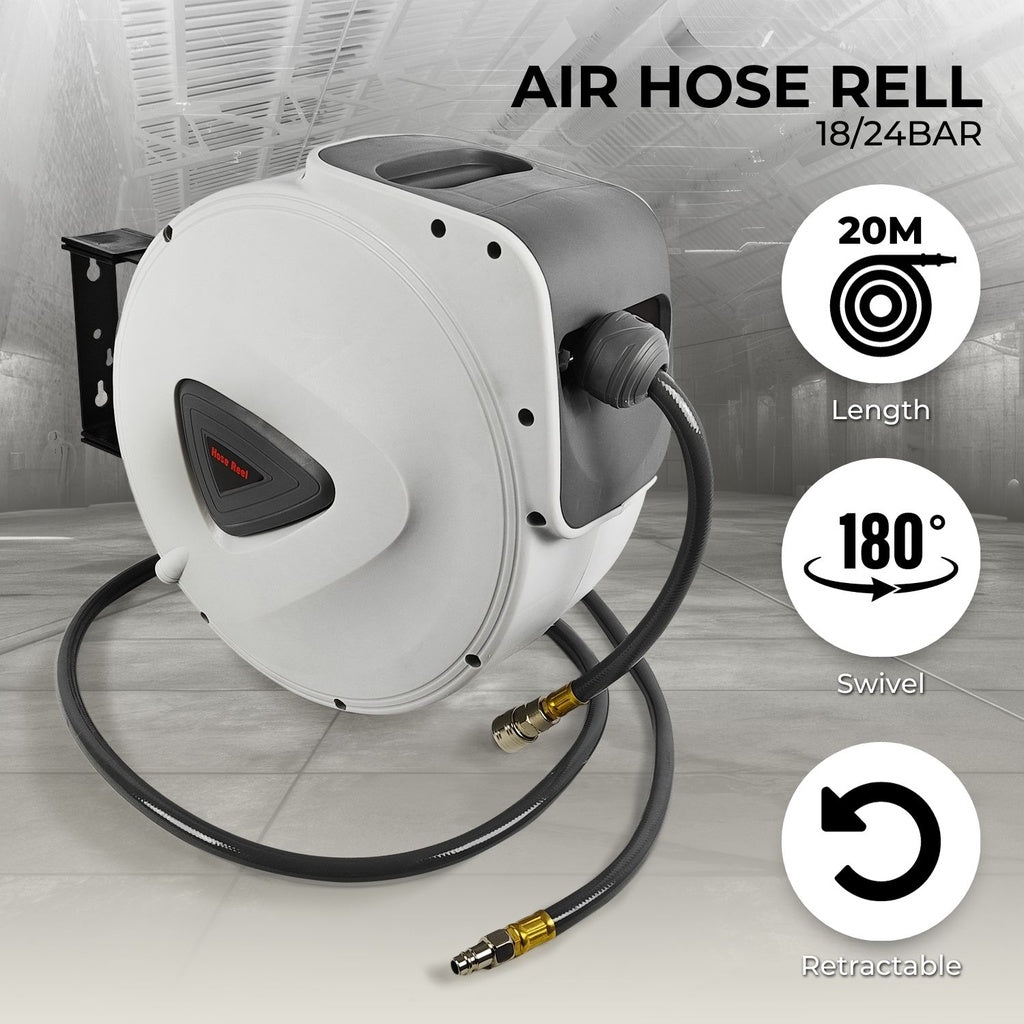 Air Hose Reel with 20m Retractable Compressor