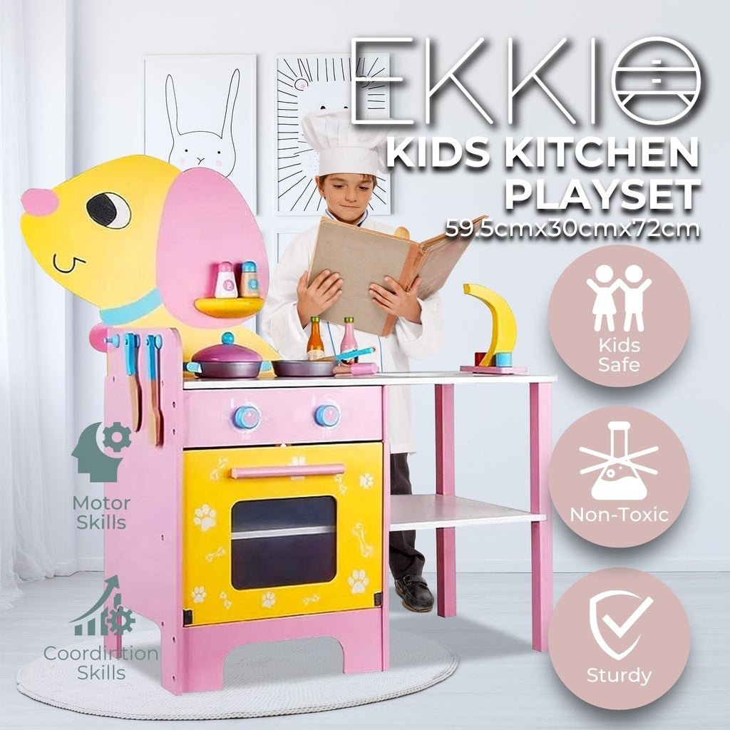 Wooden Kitchen Playset for Kids (Puppy Shape Kitchen Set) EK-KP-108-MS