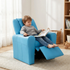 Kids Recliner PU Leather Armchair with Cup Holder Blue
