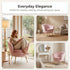 Artiss Velvet Shell Accent Armchair – Pink, Gold Legs, 150kg, Scallop Back