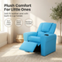 Kids Recliner PU Leather Armchair with Cup Holder Blue