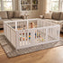 BoPeep Large Baby Playpen HDPE Safety Fence with 36 Suction Cups Indoor White-2100034971078103047