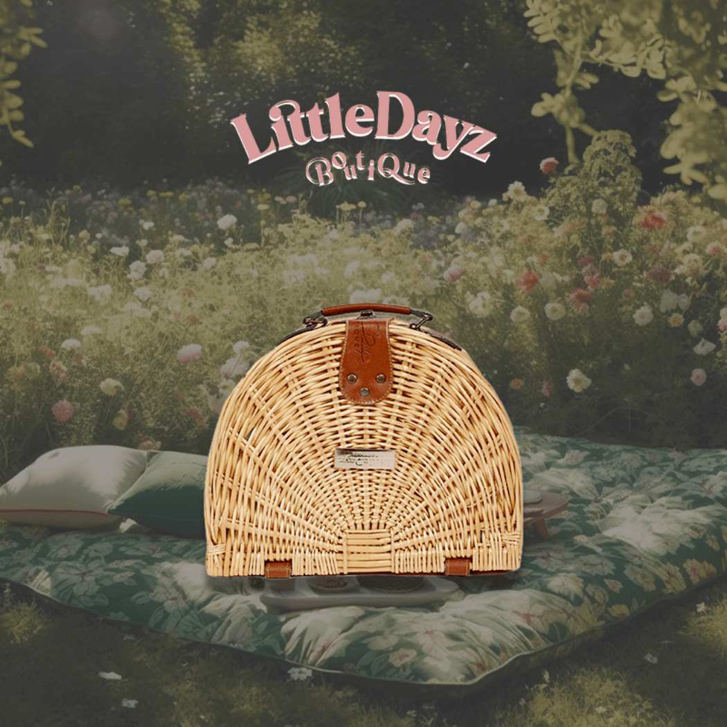 Little Dayz Boutique  Semi Round Picnic Basket