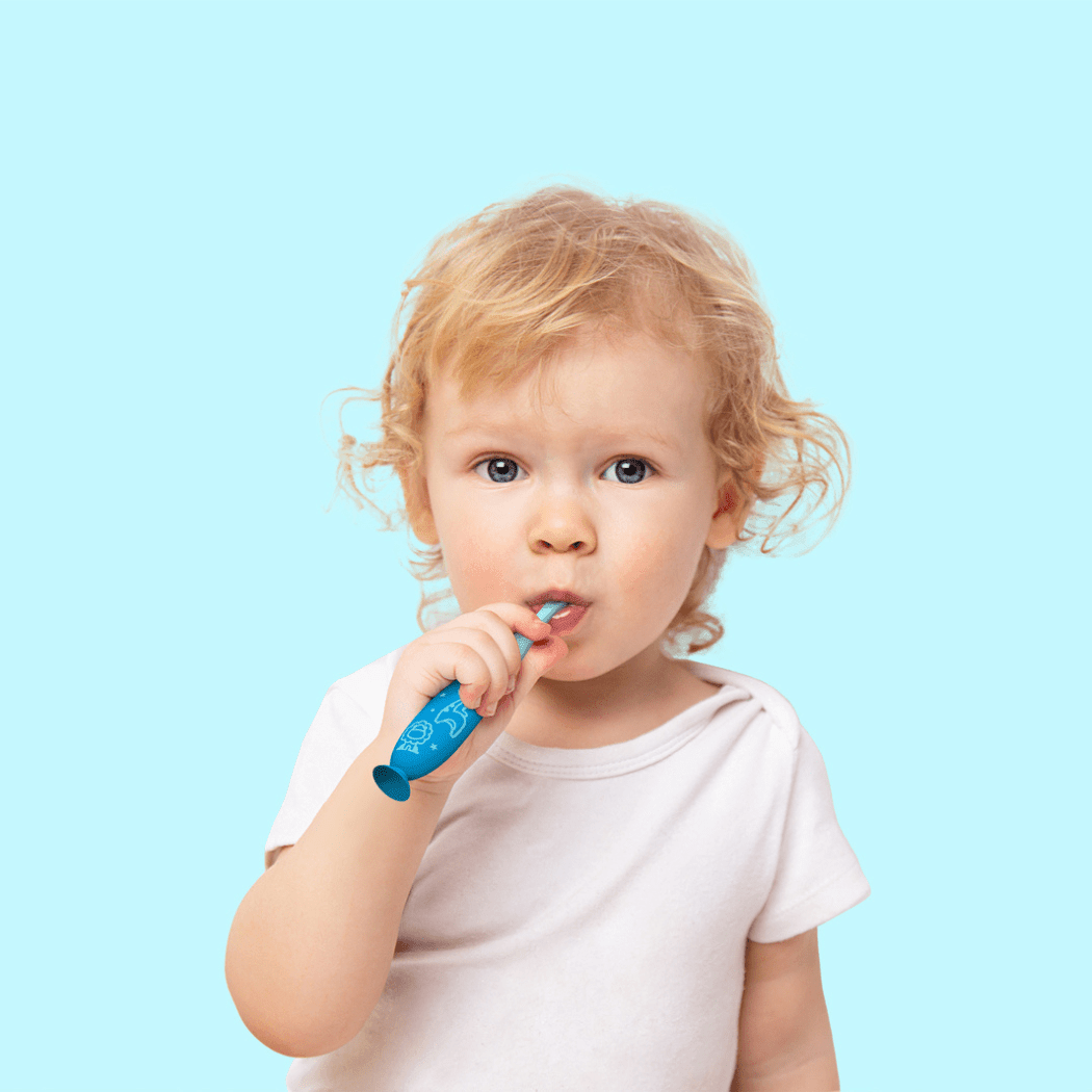 Marcus & Marcus - 24M+ Reusable Silicone Toothbrush blue