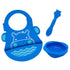 Marcus & Marcus-Baby Silicone Feeding Gift Set Lucas the Hippo- Blue