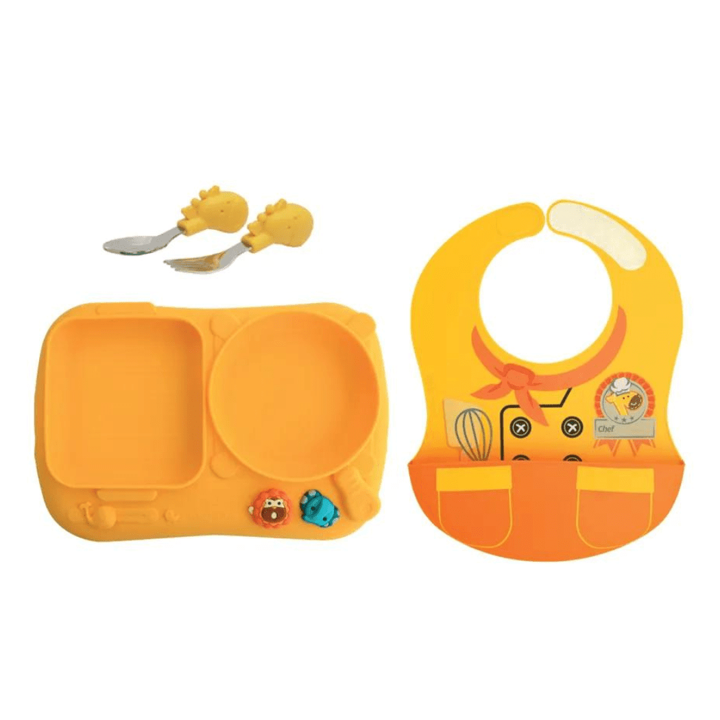 Marcus & Marcus - Creative Plate Toddler Mealtime Set Ollie Green