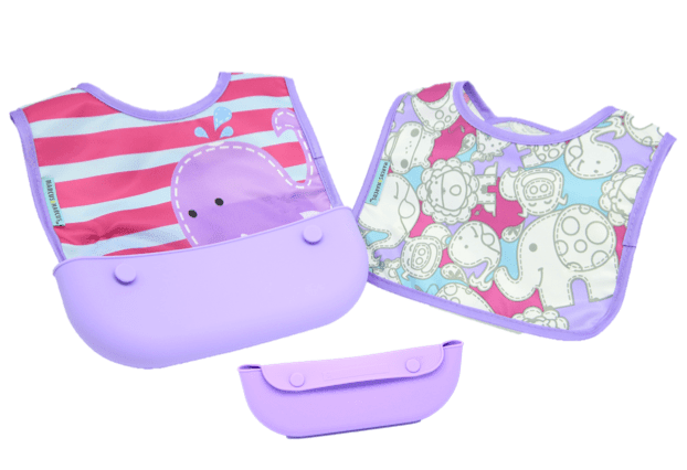 Marcus & Marcus - travel bib Willo the Whale-Purple