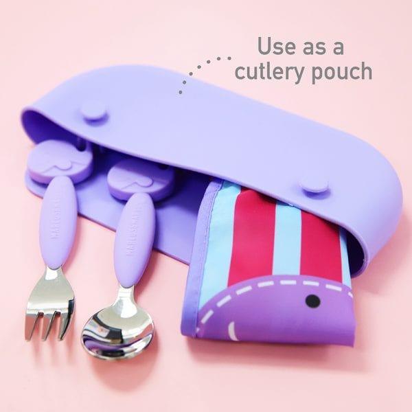 Marcus & Marcus - travel bib Willo the Whale-Purple