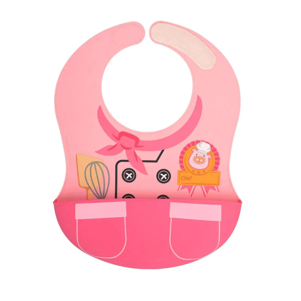 Marcus & Marcus -Wide Coverage Creative Toddler Bibs Pocky Pink