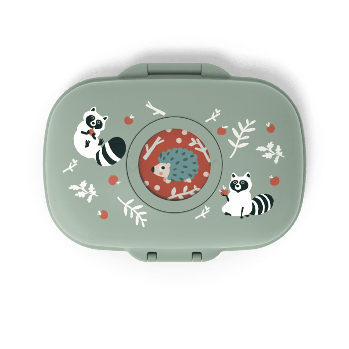 Monbento Gram Snack Box-Green Raccoon Green Raccoon