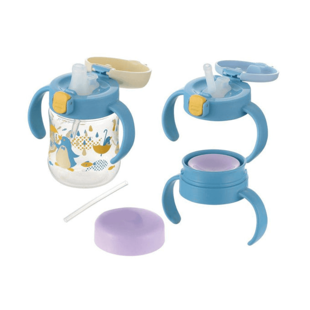 Richell - Tli Straw Mug Set R blue yellow bear S3 Straw