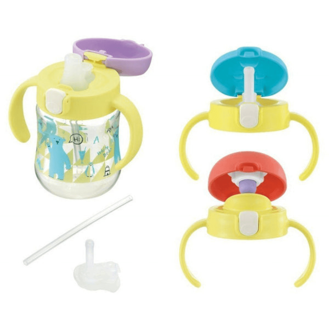 Richell - Tli Straw Mug Set R blue yellow bear S3 Straw