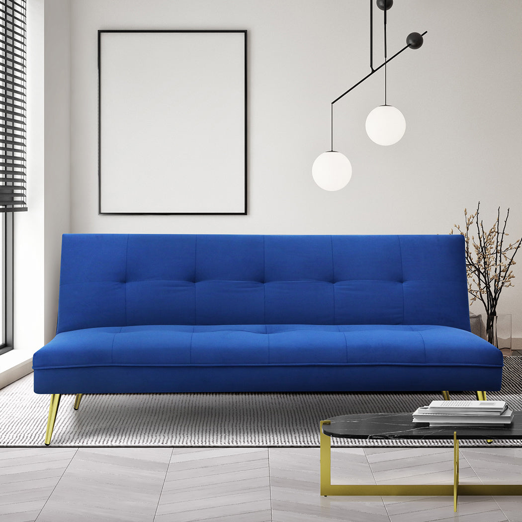 Levede Sofa Bed Convertible Velvet 3 Seater-1910112207832748038