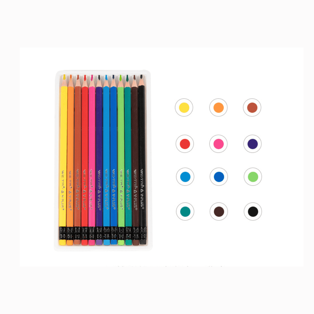 Yplus Erasable Color Pencil with Eraser 24 Colours