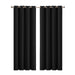 2x Blockout Curtains Panels 3 Layers Black 140 x 160 cm