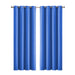 2x Blockout Curtains Panels 3 Layers Blue 140 x 160 cm