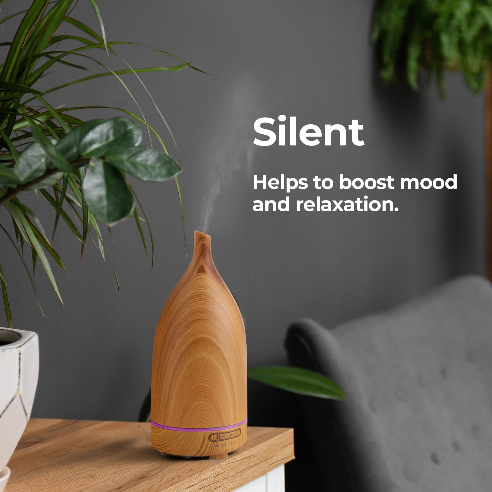 100ml Ultrasonic Aroma Diffuser - Light Wood