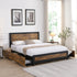 Metal Bed Frame Double Mattress Base Platform Wooden 4 Drawers Rustic