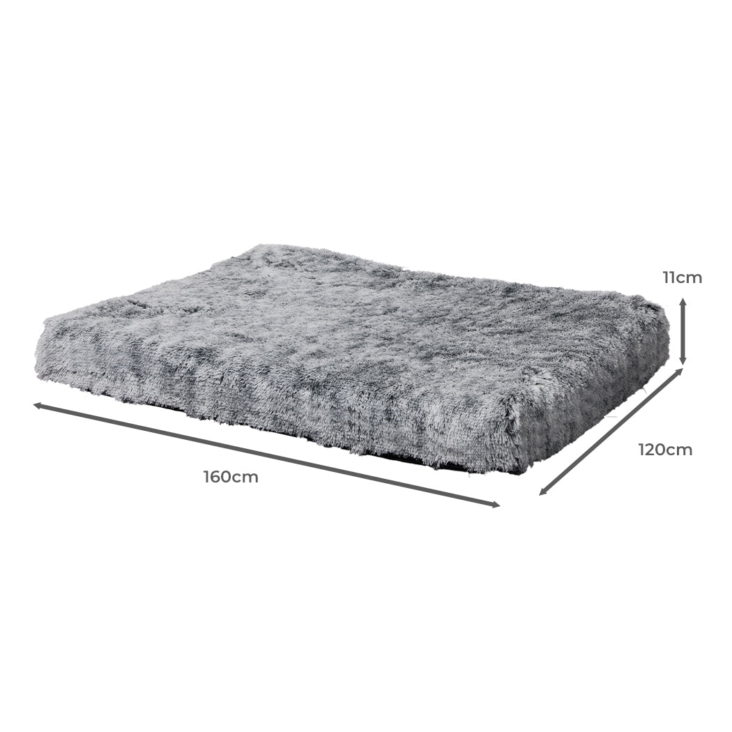 Replaceable Pet Bed Cover Plush Warm Soft Washable Charcoal XXL