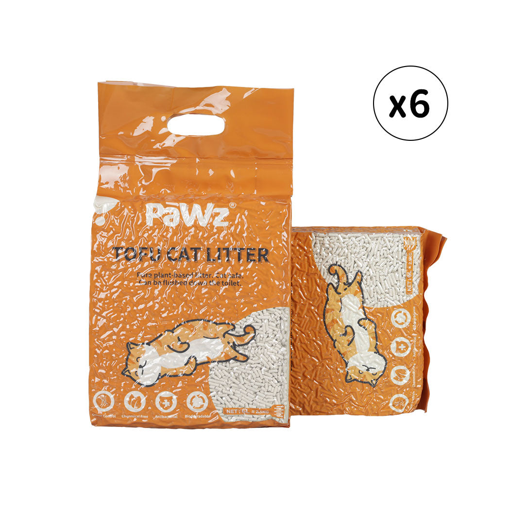 2.5kg Tofu Cat Litter Clumping Flushable Fast Super Absorben Natural x6