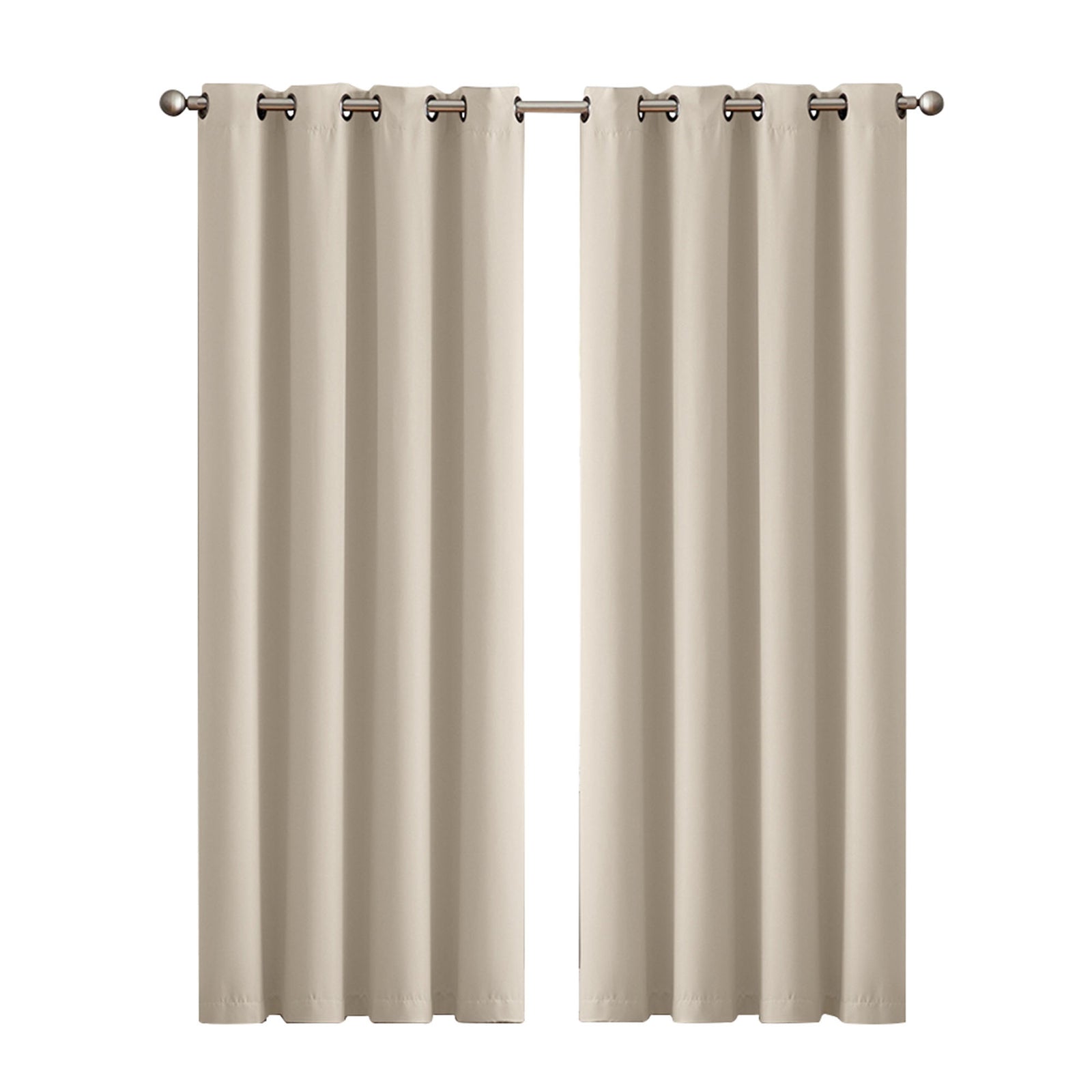 2x Blockout Curtains Panels 3 Layers Beige 300 x 230 cm