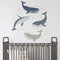 Whale Nursery Wall Stickers – Ocean Theme Removable Decals, 4×A3, 80×85cm