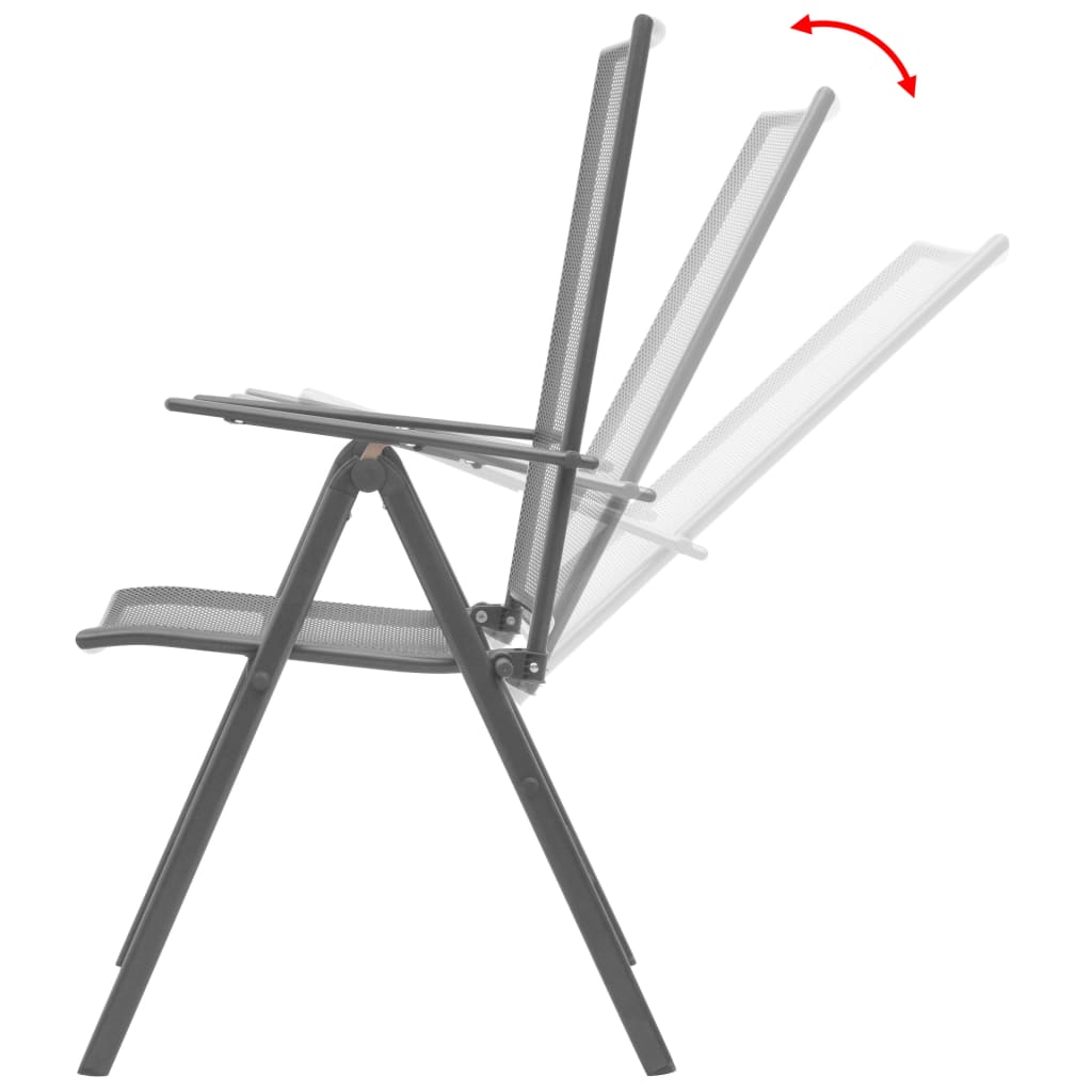 Stackable Garden Chairs 2 pcs Steel Grey