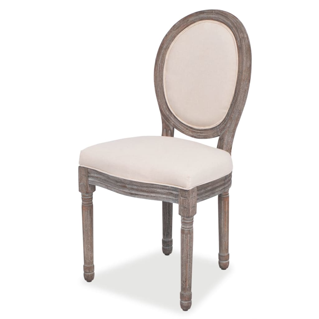 Dining Chairs 4 pcs Cream Fabric