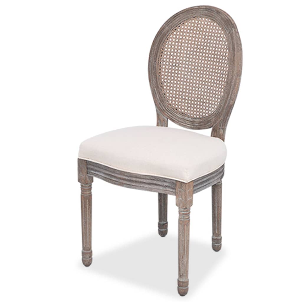 Dining Chairs 2 pcs Cream Fabric