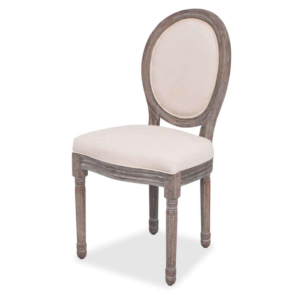 Dining Chairs 6 pcs Cream Fabric