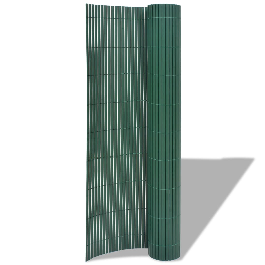 Double-Sided Garden Fence PVC 90x300 cm Green