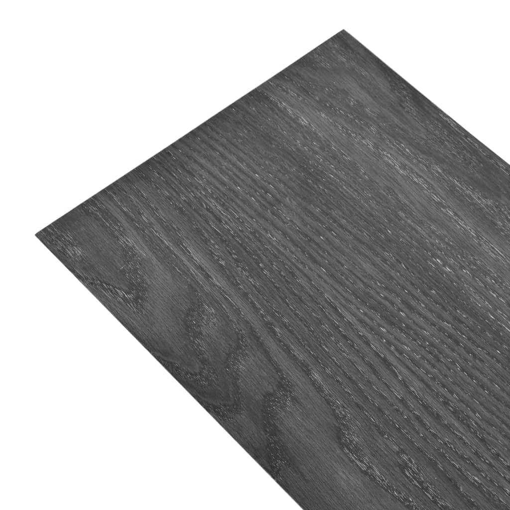 Non Self-adhesive PVC Flooring Planks 5.26 m² 2 mm Black and White