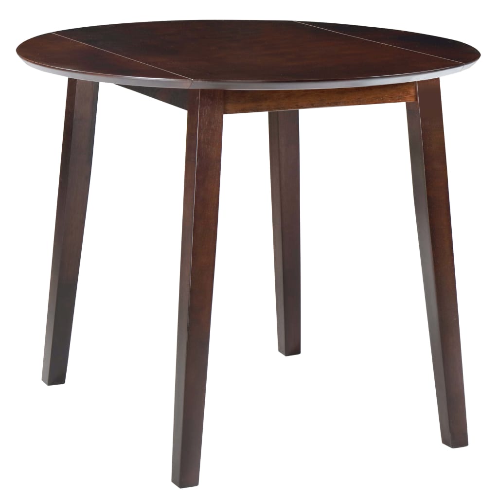 Drop-leaf Dining Table Round MDF Brown