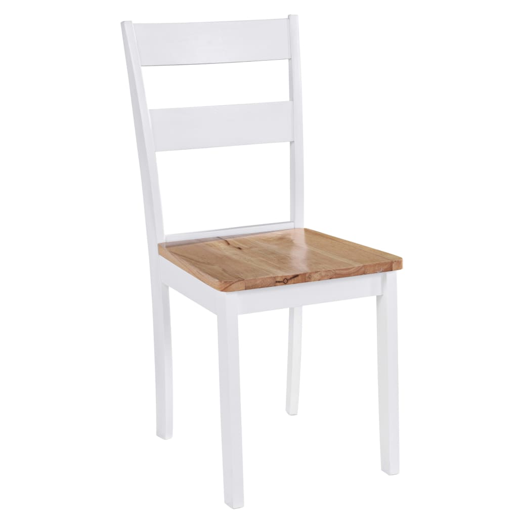 Dining Chairs 4 pcs White Solid Rubber Wood