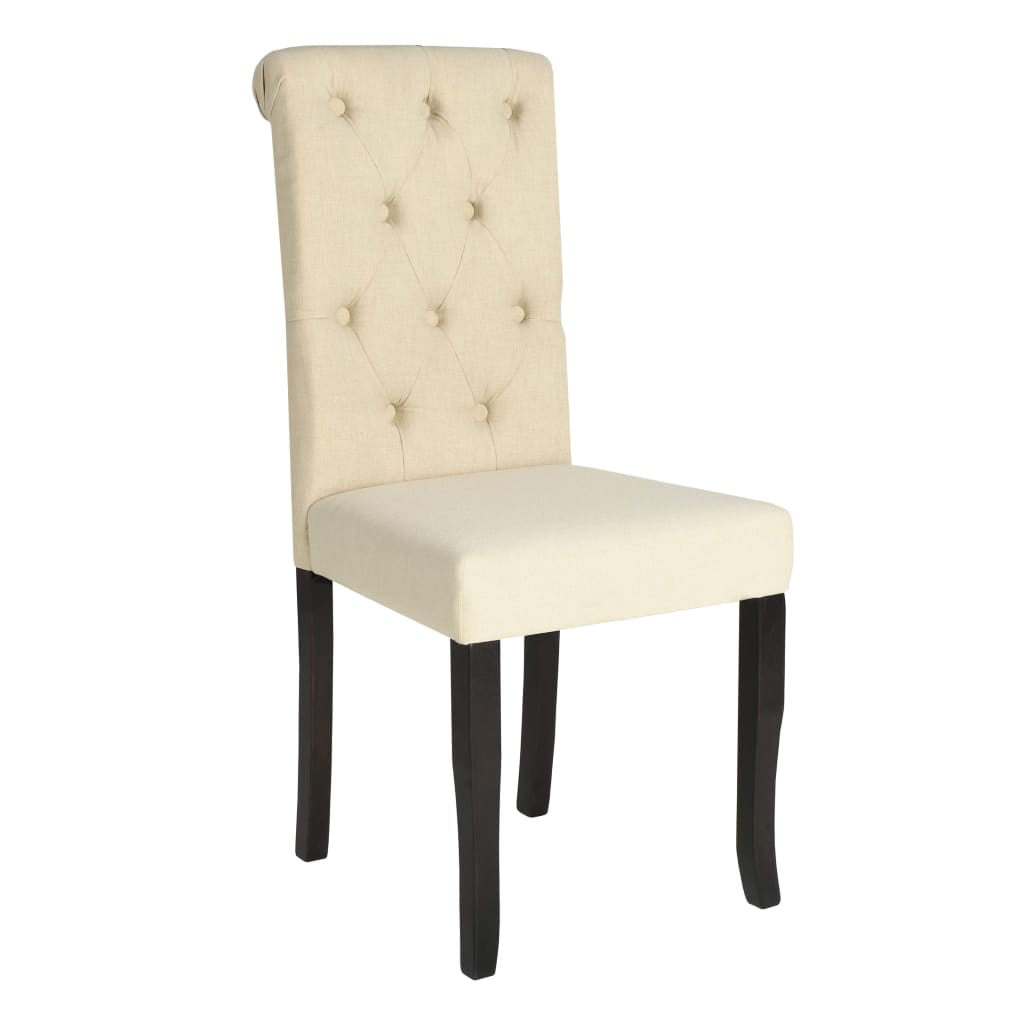 Dining Chairs 4 pcs Cream Fabric