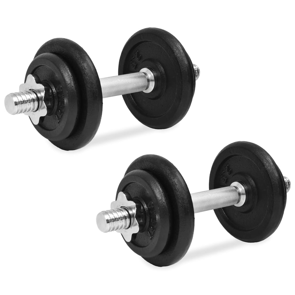 14 Piece Dumbbell Set 20 kg Cast Iron