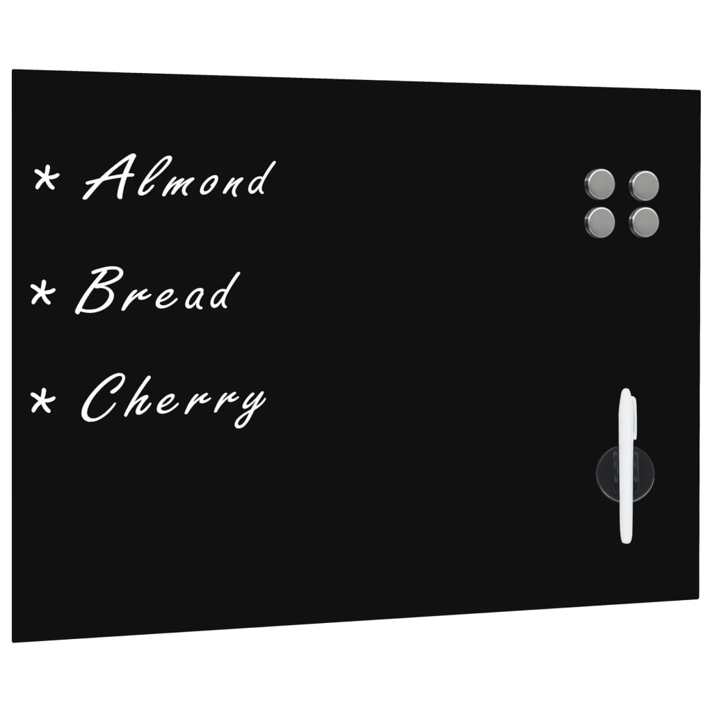 Wall Mounted Magnetic Blackboard Glass 80x60 cm