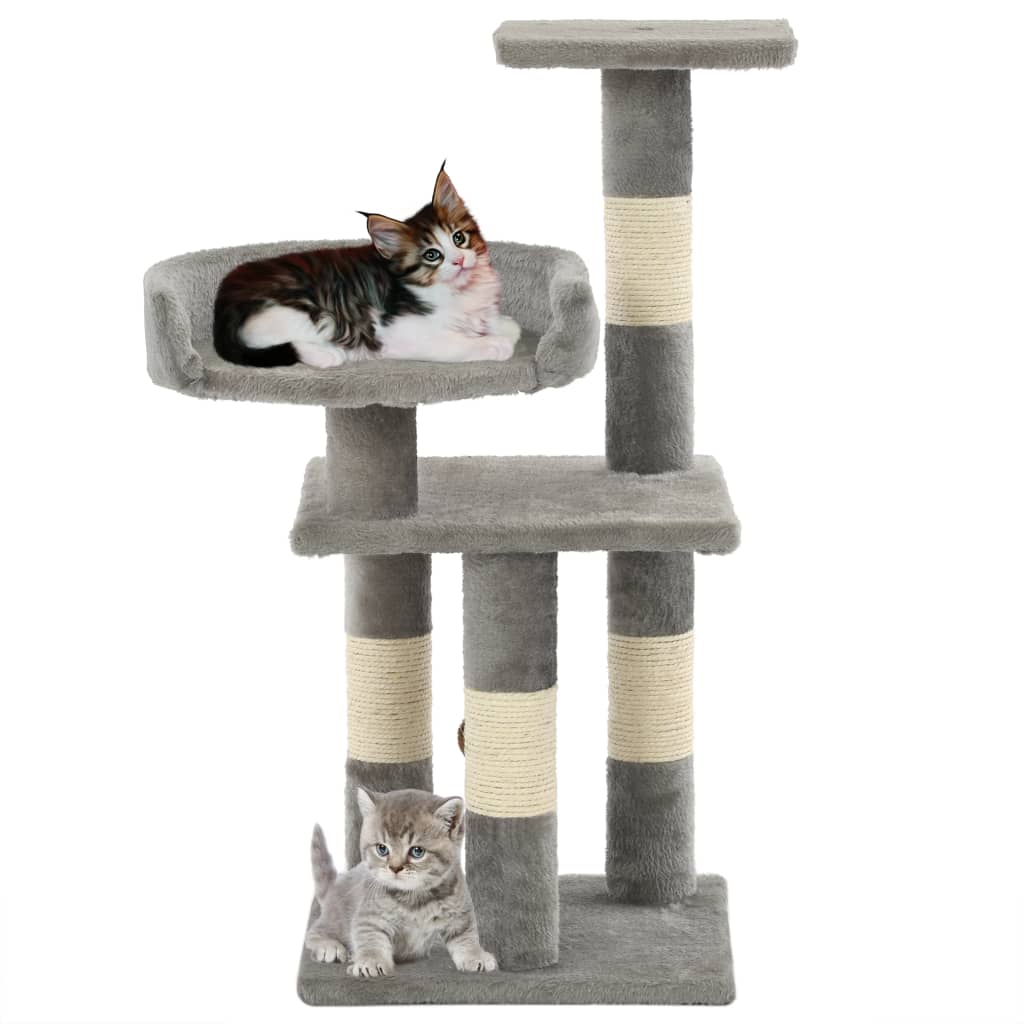 Cat Tree with Sisal Scratching Posts 65 cm Grey