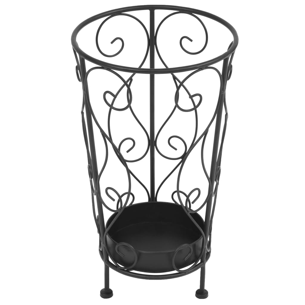 Umbrella Stand Vintage Style Metal 26x46 cm Black