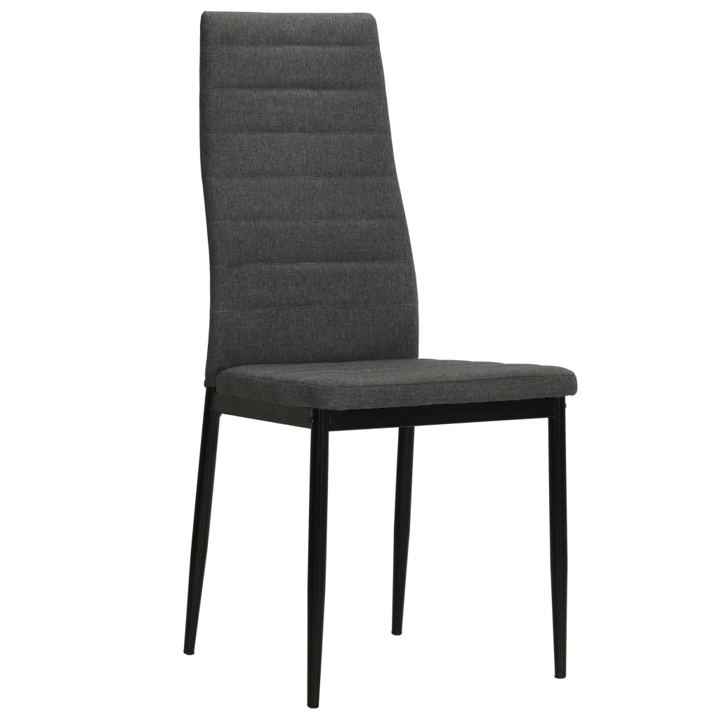 Dining Chairs 2 pcs Dark Grey Fabric