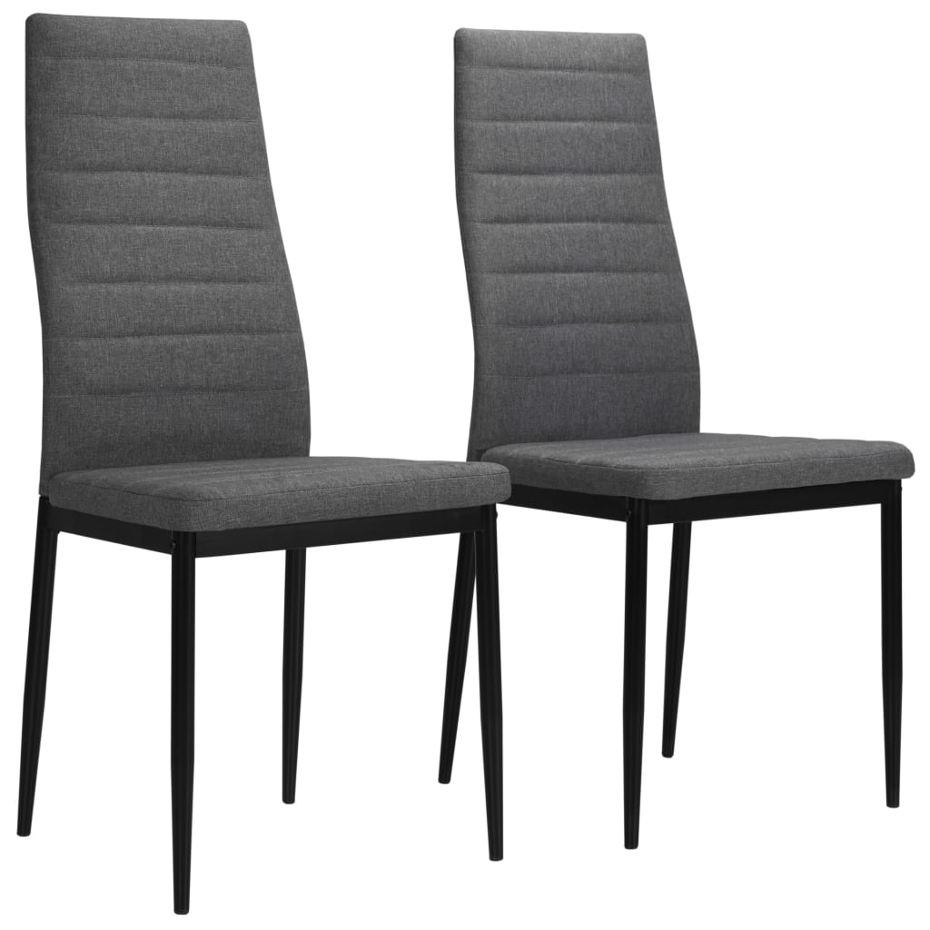 Dining Chairs 2 pcs Light Grey Fabric