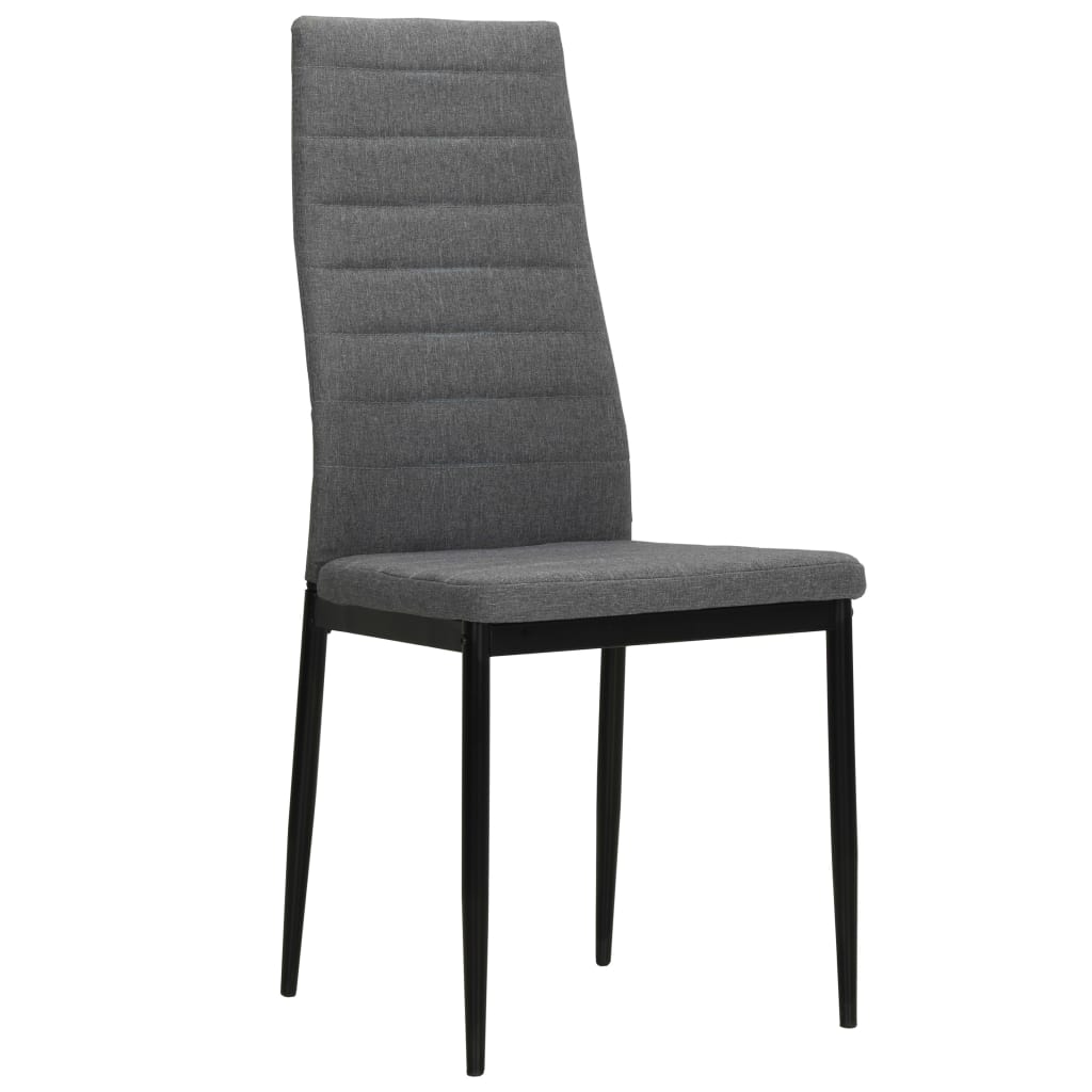 Dining Chairs 4 pcs Light Grey Fabric