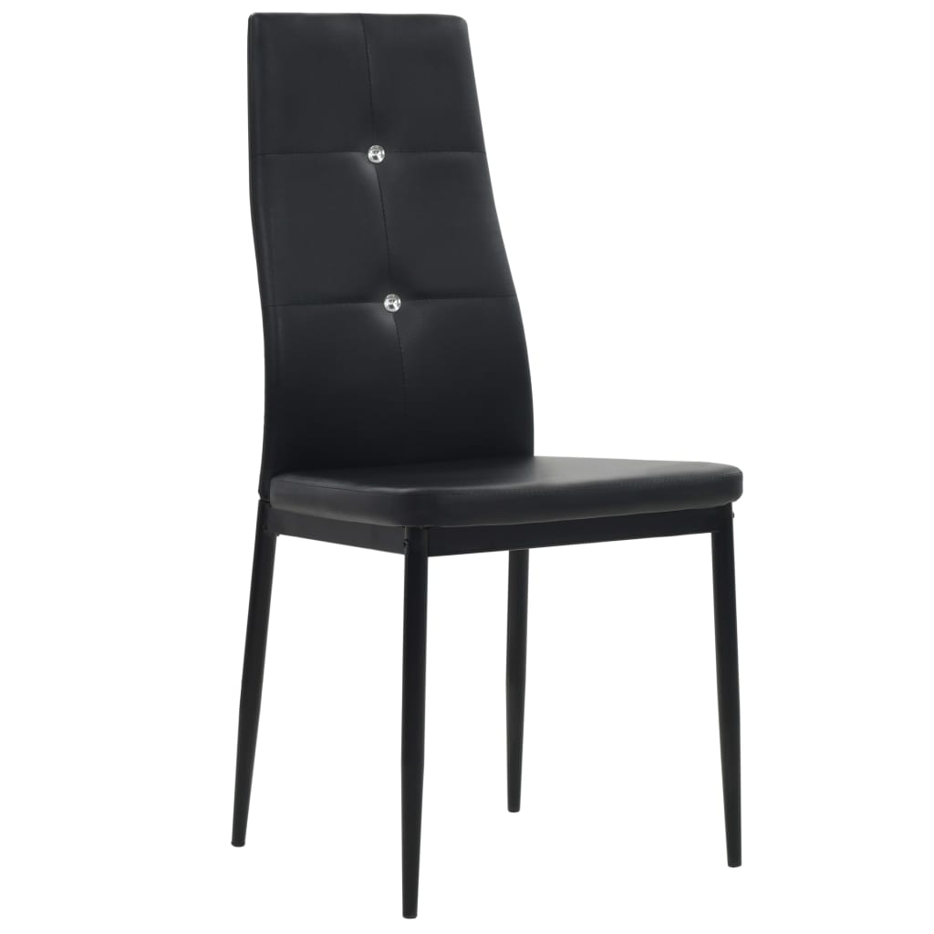 Dining Chairs 2 pcs Black Faux Leather