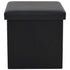 Folding Storage Stools 2 pcs Black Faux Leather